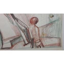 Ливанов А.А. Двусторонний рисунок. Смотрят цыплят. Без названия.