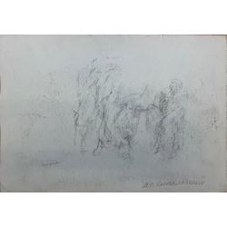 Кончаловский М.П. Пасущаяся лошадь