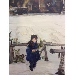 Саханов А.И. Зима у мостика