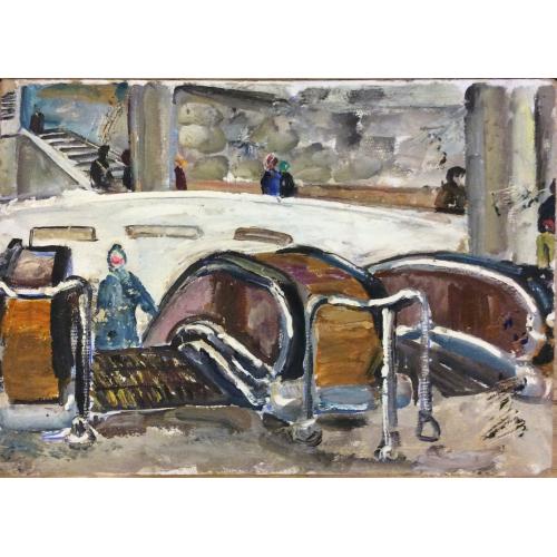 Коржевский Б.Г. В метро. Эскалатор