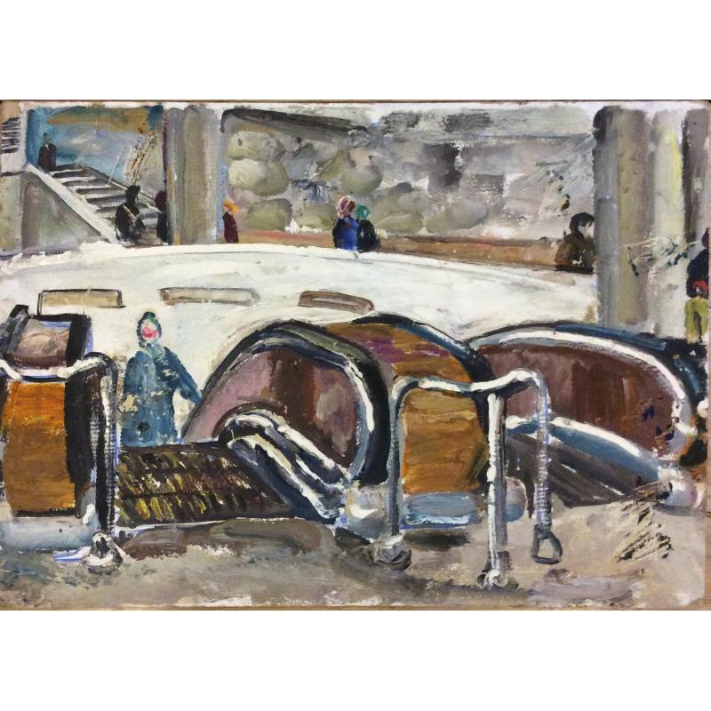 Коржевский Б.Г. В метро. Эскалатор