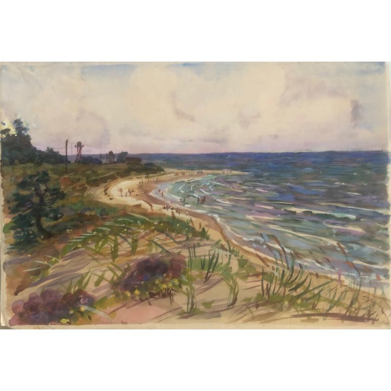 Неизвестный художник. Ветрено в дюнах