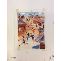 Зеброва Т.А. Иллюстрация к 7 странице детской книги Пляшет, пляшет Илемби Сарби Р.