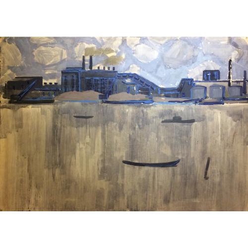 Бурмистров Б. А. Кострома. Завод на реке