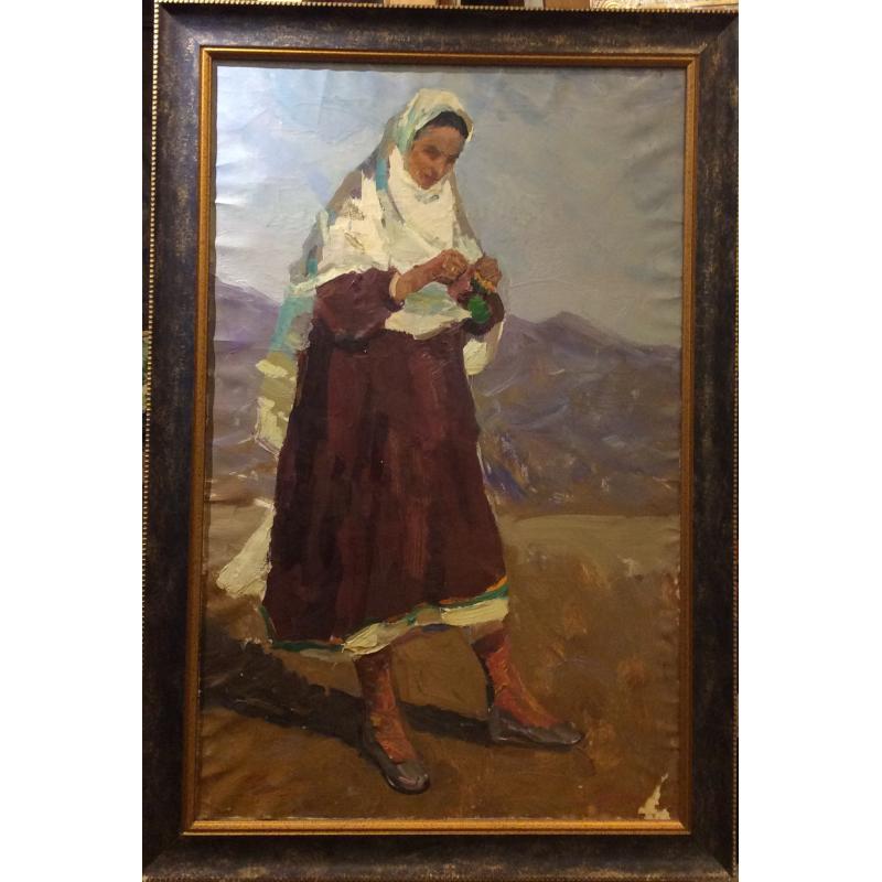 Сорокин И.В. Девушка на фоне гор. Дагестан