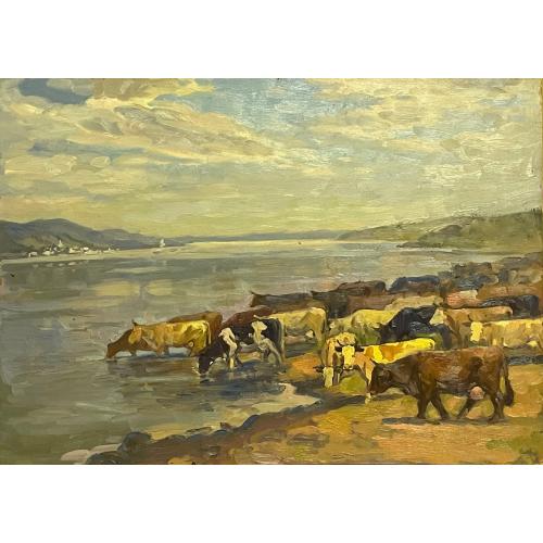 Шлепнёв В.С. Коровы на водопое