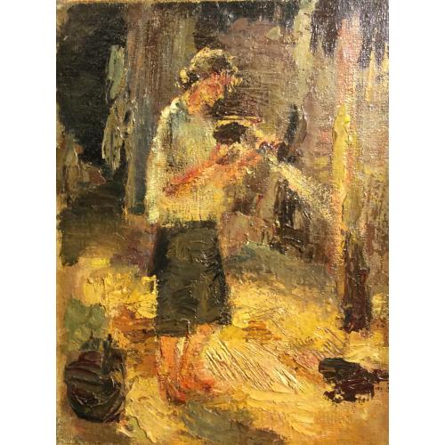 Ванециан А.В. Этюд. Девушка читающая письмо