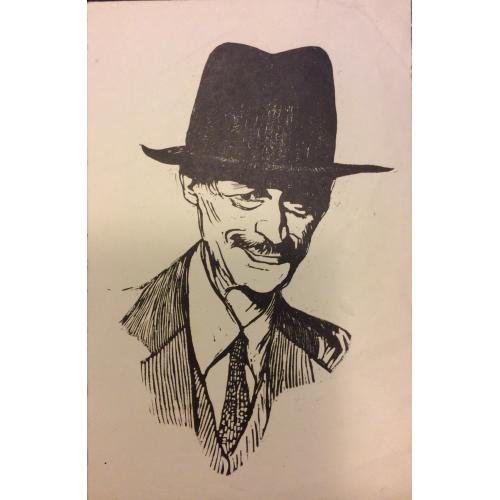 Неизвестный художник Портрет мужчины в шляпе