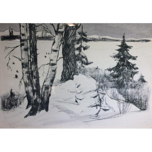 Неизвестный художник. Зимний пейзаж