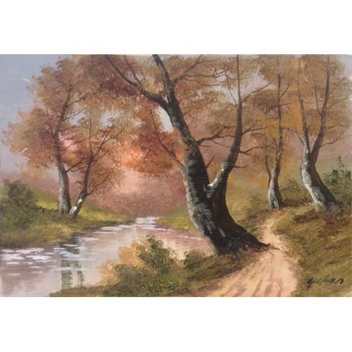 Неизвестный художник Деревья у реки