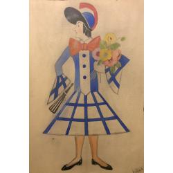 Обручева Н. Н. Эскиз костюма.К спектаклю Наследники Рабурдэна