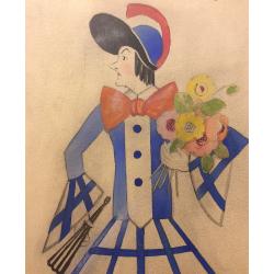 Обручева Н. Н. Эскиз костюма.К спектаклю Наследники Рабурдэна