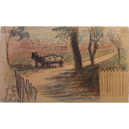 Костенко К.Е. Лошадь с телегой