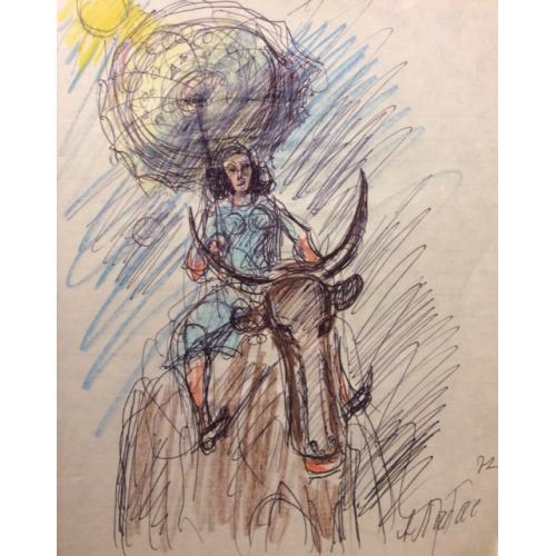 Лабас А. А. Дама на буйволе