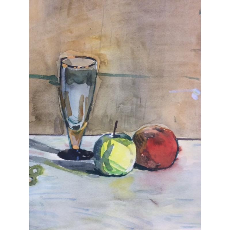 Красковский С. С. Натюрморт с бутылкой и фруктами