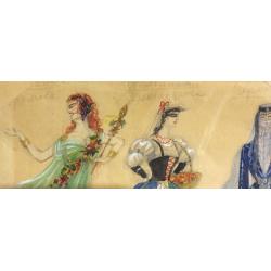 Мазанов А. М. Эскиз костюмов к опере Бал-маскарад