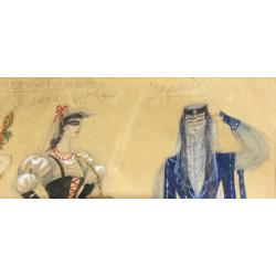 Мазанов А. М. Эскиз костюмов к опере Бал-маскарад