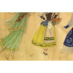 Мазанов А. М. Эскиз костюмов к опере Бал-маскарад