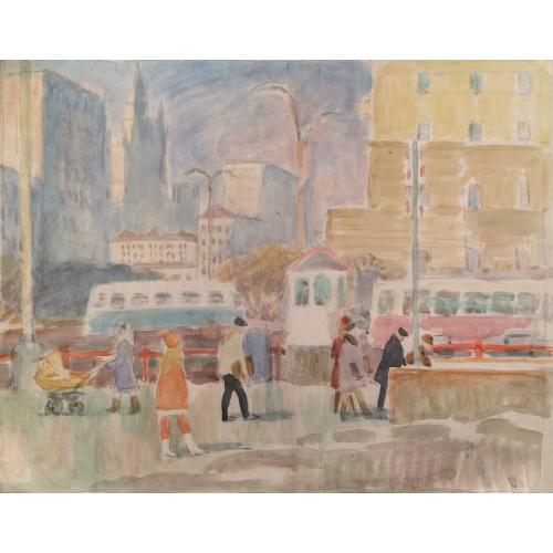 Коровина А.П. Москва. У пешеходного перехода