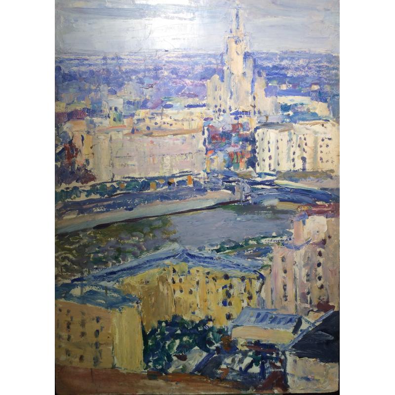 Саханов А.И. Москва. Вид на высотку на Котельнической набережной