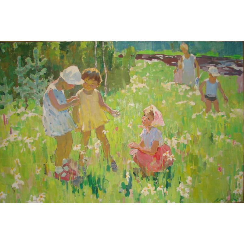 Токарева А. Ф. Дети собирают цветы