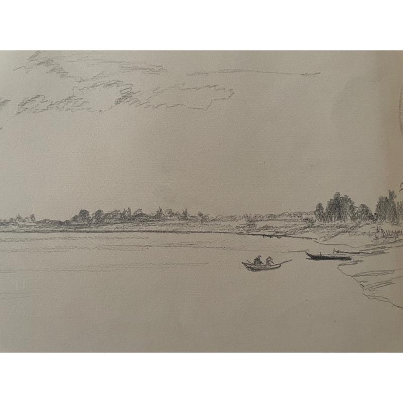 Гончаров А. Д. Пейзаж с рекой и лодками
