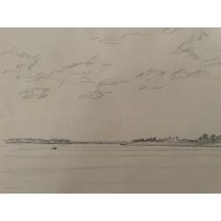 Гончаров А. Д. Пейзаж с рекой и лодками