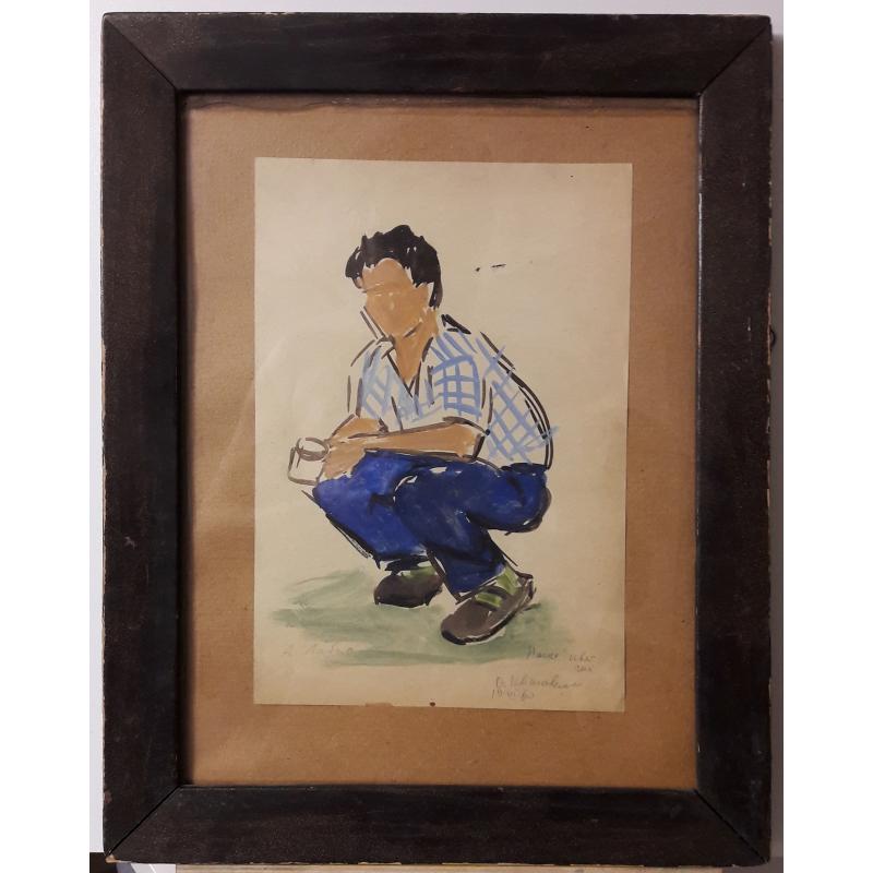 Лабас А.А. Мужчина в клетчатой рубашке