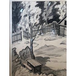 Пластинкин И.Н. Рисунок к кинокартине «Рысь возвращается»