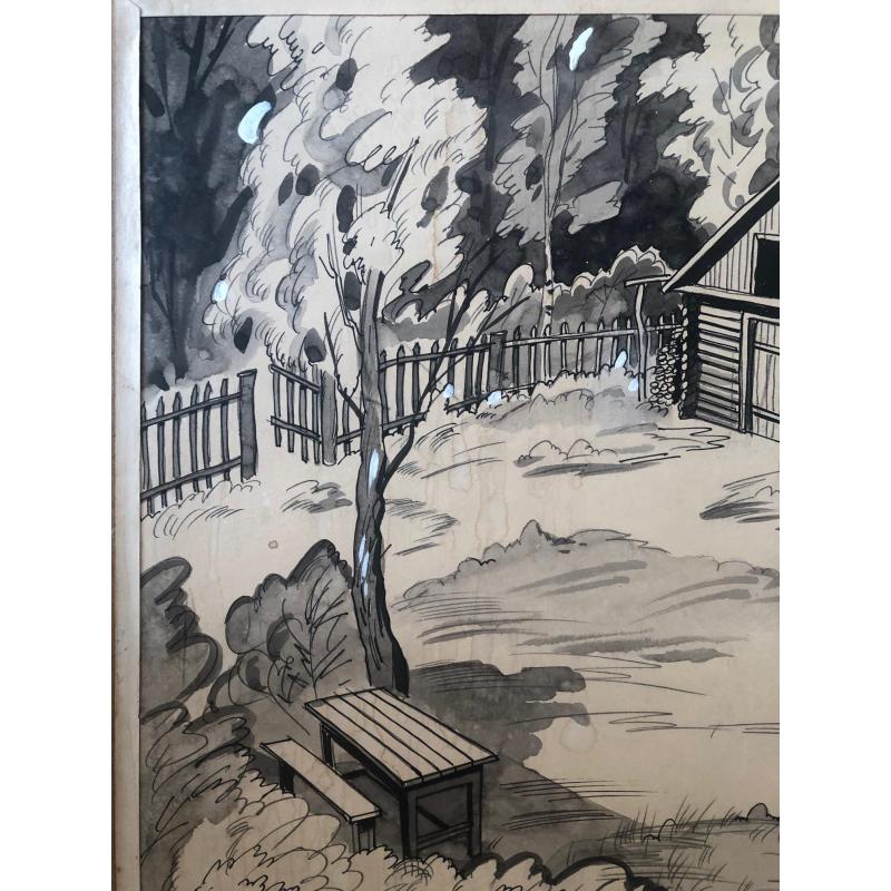 Пластинкин И.Н. Рисунок к кинокартине «Рысь возвращается»