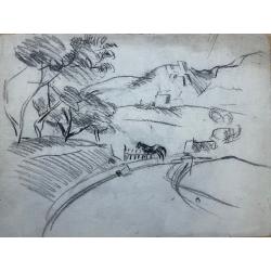 Кончаловский М.П.  Пейзаж с лошадкой