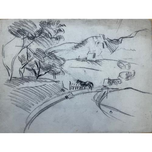 Кончаловский М.П.  Пейзаж с лошадкой