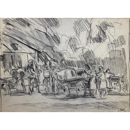 Кончаловский М.П. Готовят телеги