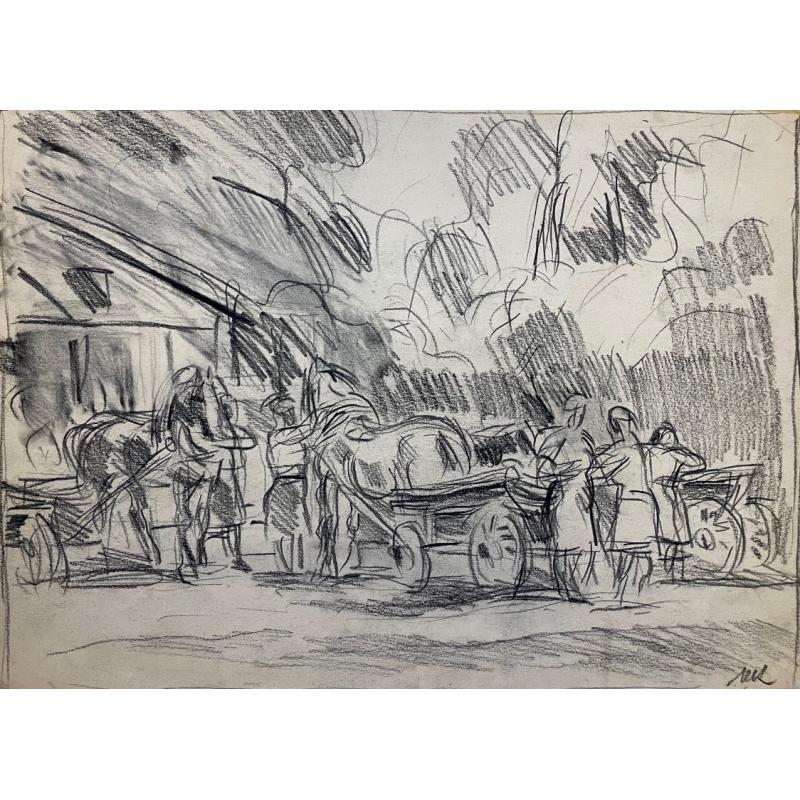 Кончаловский М.П. Готовят телеги