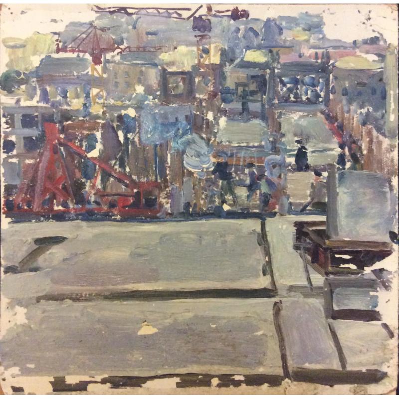 Саханов А.И. Москва.Стройка этюд