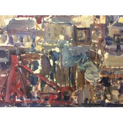 Саханов А.И. Москва.Стройка этюд