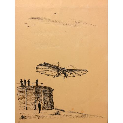 Тамби В. А. Планер О. Лилиенталя. Иллюстрация к книге Как человек научился летать