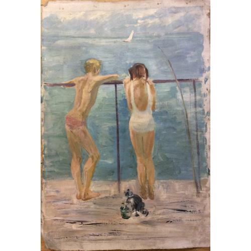 Неизвестный художник. Подростки на море