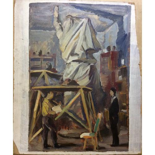 Перов А.П. В мастерской скульптура