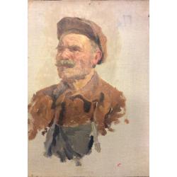 Папикян А.С. Портрет пожилого рабочего ,этюд