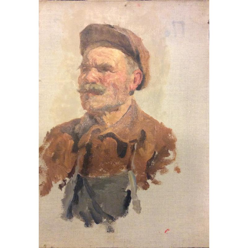Папикян А.С. Портрет пожилого рабочего ,этюд