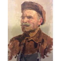 Папикян А.С. Портрет пожилого рабочего ,этюд