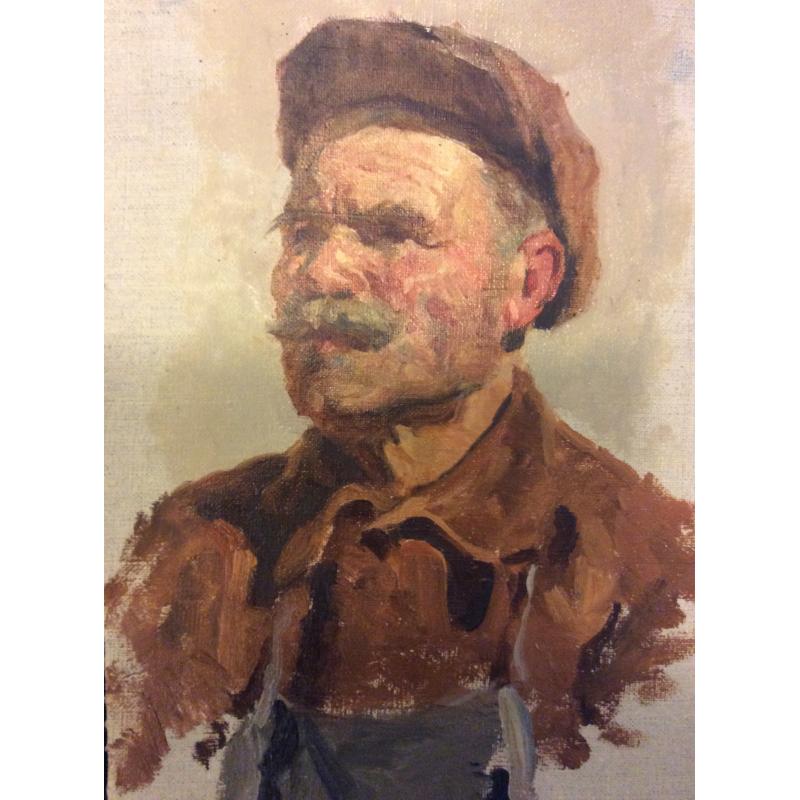 Папикян А.С. Портрет пожилого рабочего ,этюд