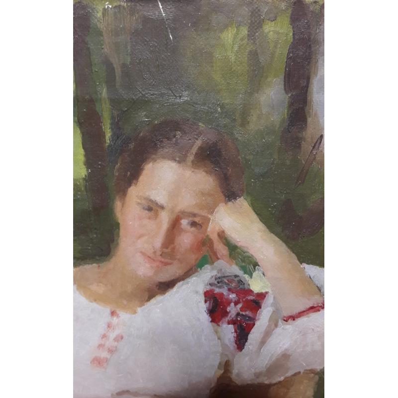 Викторов С.П. Этюд Сидящая девушка