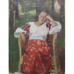 Викторов С.П. Этюд Сидящая девушка