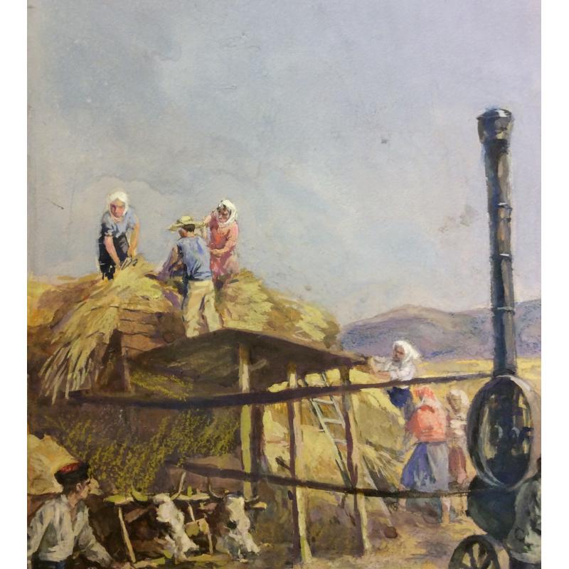 Ванециан А.В. Получение зерна, иллюстрация к роману С.П. Бабаевского Кавалер Золотой Звезды