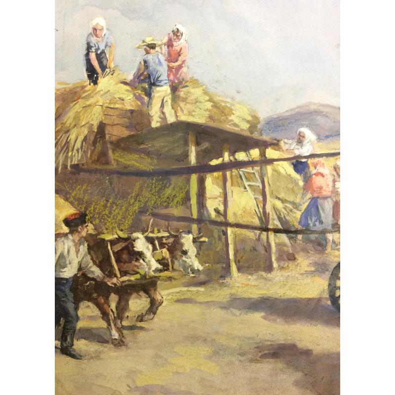 Ванециан А.В. Получение зерна, иллюстрация к роману С.П. Бабаевского Кавалер Золотой Звезды
