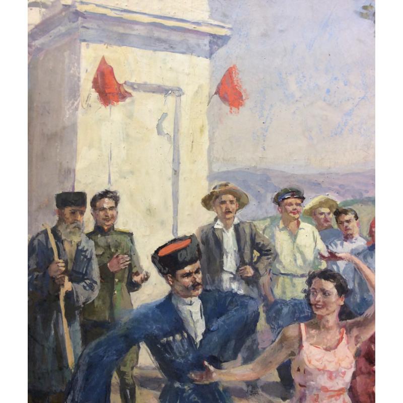 Ванециан А.В. Празднество в колхозе, иллюстрация к к роману С.П. Бабаевского Кавалер Золотой Звезды