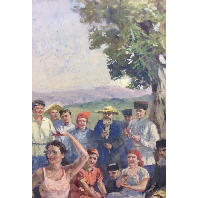 Ванециан А.В. Празднество в колхозе, иллюстрация к к роману С.П. Бабаевского Кавалер Золотой Звезды