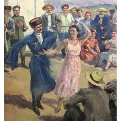 Ванециан А.В. Празднество в колхозе, иллюстрация к к роману С.П. Бабаевского Кавалер Золотой Звезды